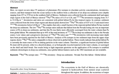 Distribution and source of plutonium in sediments from the southern Gulf of Mexico