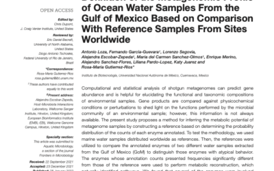 Nuevo artículo: Definition of the Metagenomic Profile of Ocean Water Samples From the Gulf of Mexico Based on Comparison With Reference Samples From Sites Worldwide