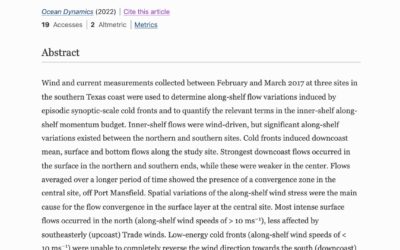 Spatial variability of currents associated with different cold fronts along the southern Texas coast