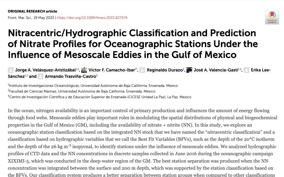 Nitracentric/Hydrographic Classification and Prediction of Nitrate Profiles for Oceanographic Stations Under the Influence of Mesoscale Eddies in the Gulf of Mexico