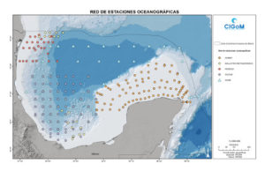 Red estaciones oceanograficas Golfo México Linea 2